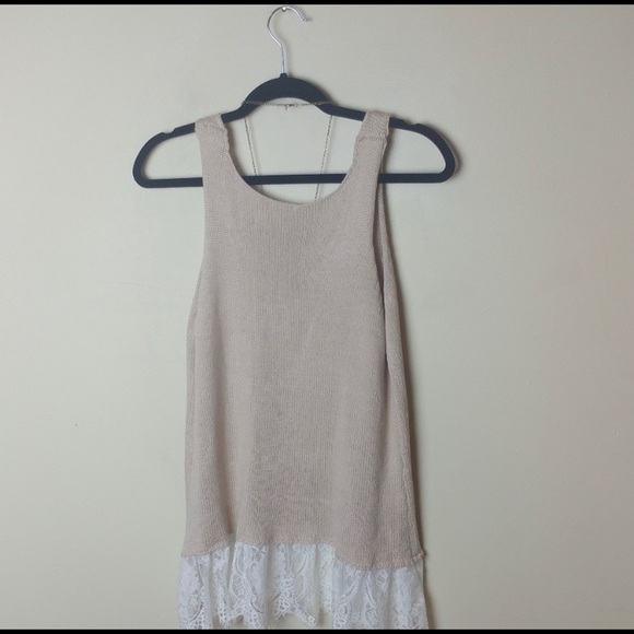 Cloud Chaser Knit & Lace Tank - Picture 2 of 6